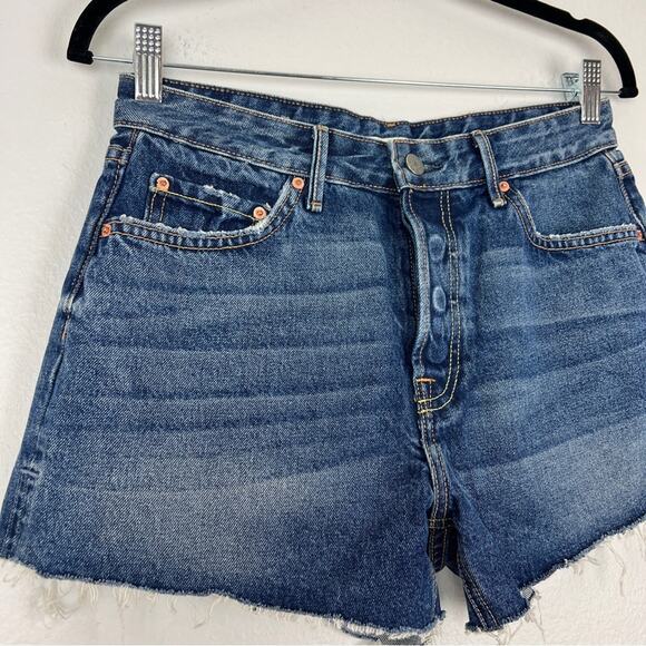 GRLFRND | Denim Helena Shorts in Miles Away Cutoff Dark Wash 100% Cotton 27 - Picture 3 of 9